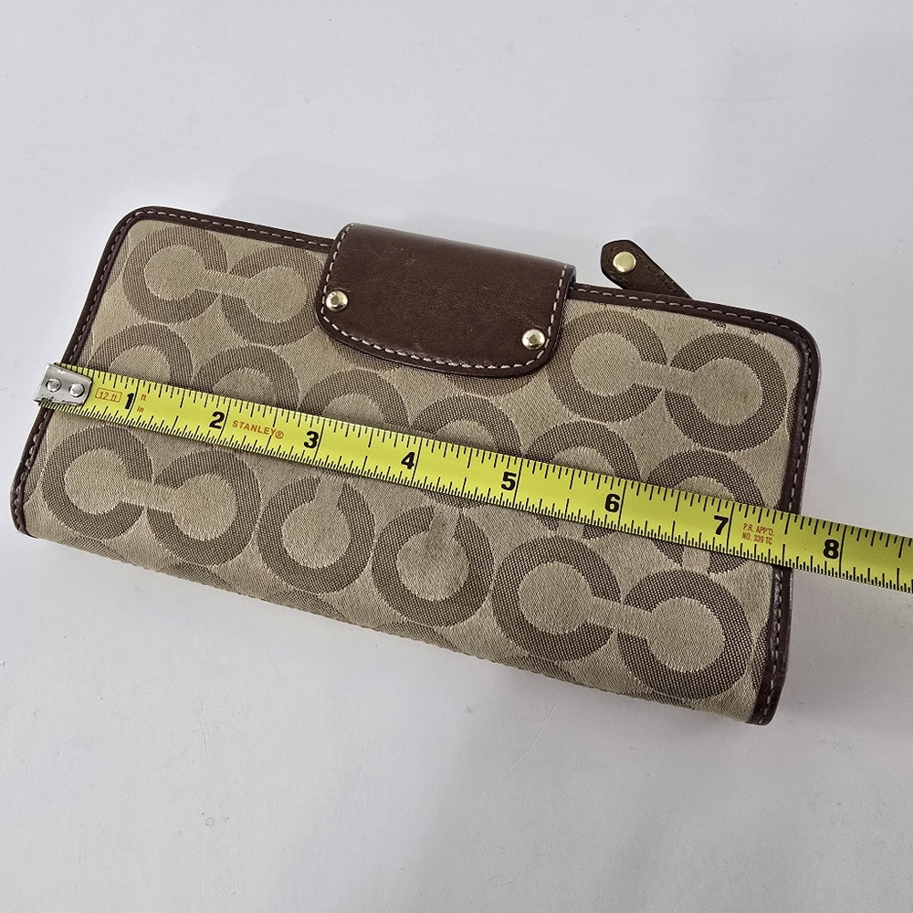 Coach Madison Op Art Optic Carriage Leather Wallet CC Checkbook Clutch Snap Y2k - Picture 3 of 11